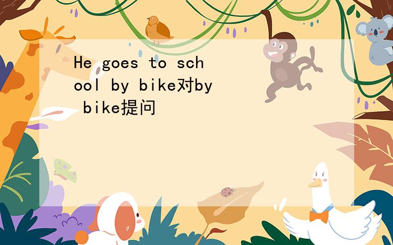 He goes to school by bike对by bike提问