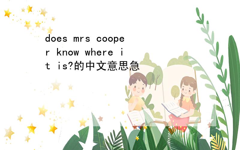 does mrs cooper know where it is?的中文意思急